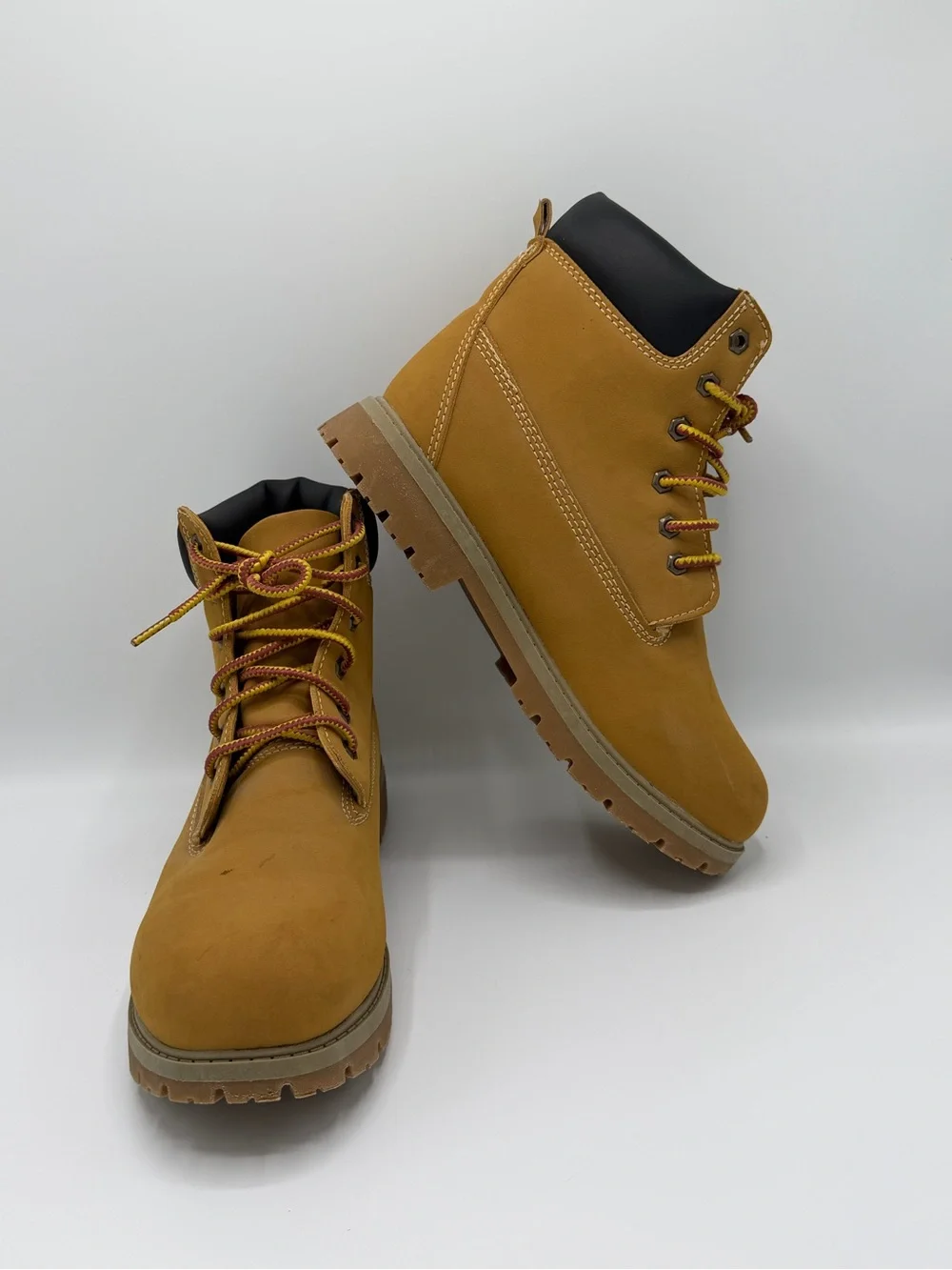 Ozark Trail Men’s Tan/Black Lace-Up Ankle Work Boots Round Toe US 9.5 EU 42.5